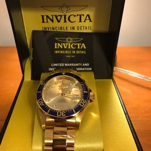 Gold and Blue Automatic Invicta Watch